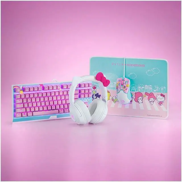 Alt view image 5 of 5 - BlackWidow X SANRIO CHARACTERS Hello Kitty Limited Edition 87 Key Wired Backlit Mechanical Gaming Keyboard: Green Switches - Tactile & Clicky - HelloKitty Pink LED