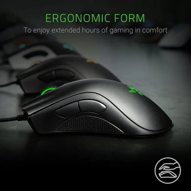 Alt view image 6 of 7 - DeathAdder Essential 6400 DPI 4G Optical Esports Gaming Mouse: 5 Programmable Buttons - Mechanical Switches - 2.1m Braided Wire - Classic Black