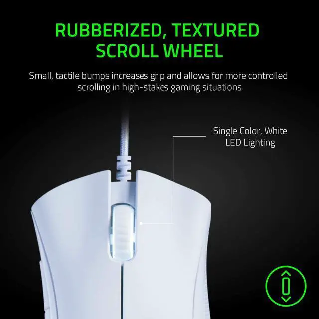 Alt view image 4 of 7 - DeathAdder Essential 6400 DPI 4G Optical Esports Gaming Mouse: 5 Programmable Buttons -  Mechanical Switches - 2.1m Braided Wire - Mercury White