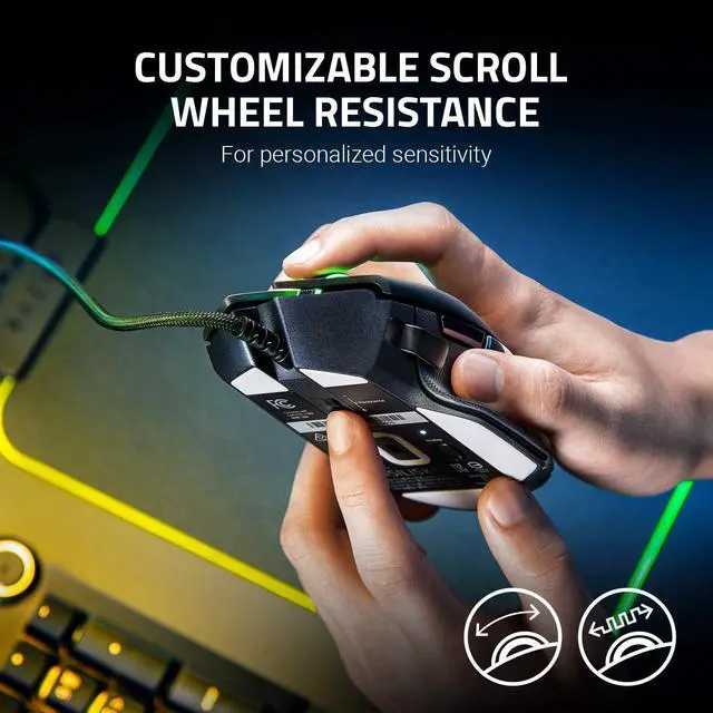 Alt view image 3 of 7 - Basilisk V2 Wired Gaming Mouse: 20K DPI Optical Sensor - Fastest Gaming Mouse Switch - Chroma RGB Lighting - 11 Programmable Buttons - Classic Black