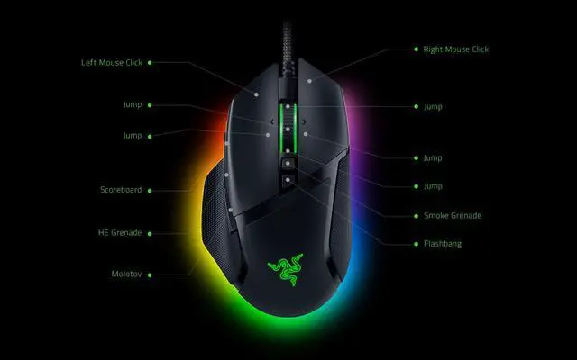 Alt view image 2 of 4 - Basilisk V3 Customizable Ergonomic Gaming Mouse: Fastest Gaming Mouse Switch - Chroma RGB Lighting - 26K DPI Optical Sensor - 11 Programmable Buttons
