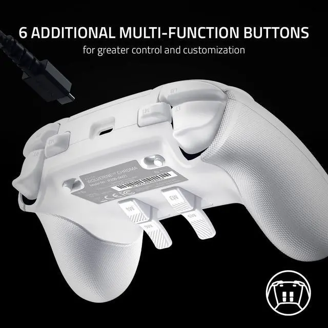 Alt view image 4 of 6 - Wolverine V2 Chroma Wired Gaming Pro Controller: RGB Lighting - Remappable Buttons & Triggers - Mecha-Tactile Buttons & D-Pad - Trigger Stop-Switches  White