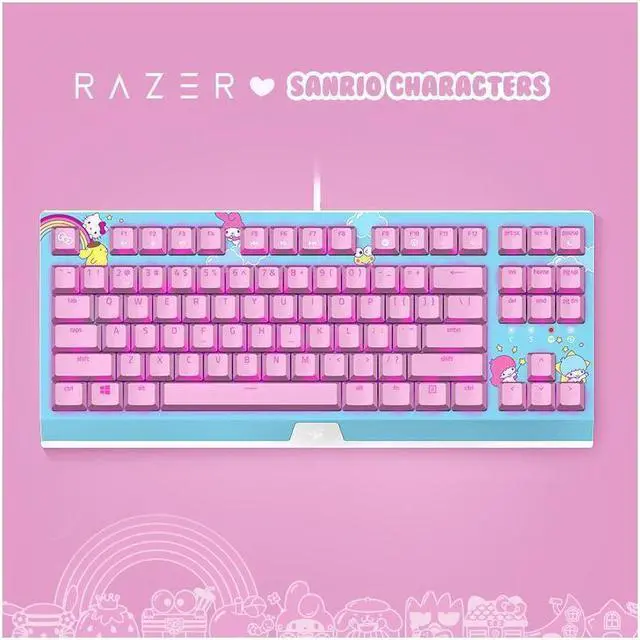 Main image of BlackWidow X SANRIO CHARACTERS Hello Kitty Limited Edition 87 Key Wired Backlit Mechanical Gaming Keyboard: Green Switches - Tactile & Clicky - HelloKitty Pink LED