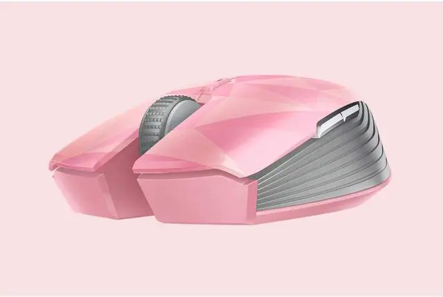 Alt view image 2 of 6 - theris Ambidextrous Wireless Mouse: 7200 DPI Optical Sensor - USB Wireless Receiver & Bluetooth Connection - Quartz Pink