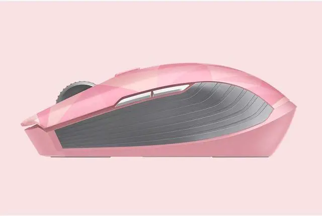 Alt view image 3 of 6 - theris Ambidextrous Wireless Mouse: 7200 DPI Optical Sensor - USB Wireless Receiver & Bluetooth Connection - Quartz Pink