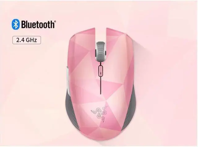 Alt view image 4 of 6 - theris Ambidextrous Wireless Mouse: 7200 DPI Optical Sensor - USB Wireless Receiver & Bluetooth Connection - Quartz Pink