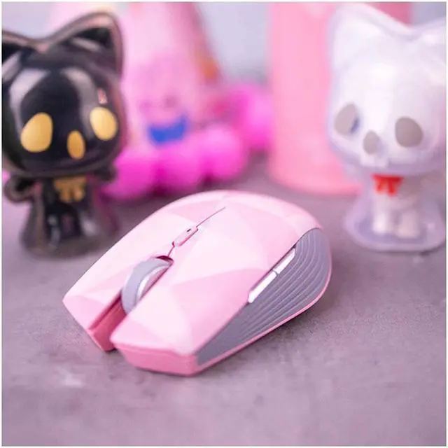 Alt view image 5 of 6 - theris Ambidextrous Wireless Mouse: 7200 DPI Optical Sensor - USB Wireless Receiver & Bluetooth Connection - Quartz Pink