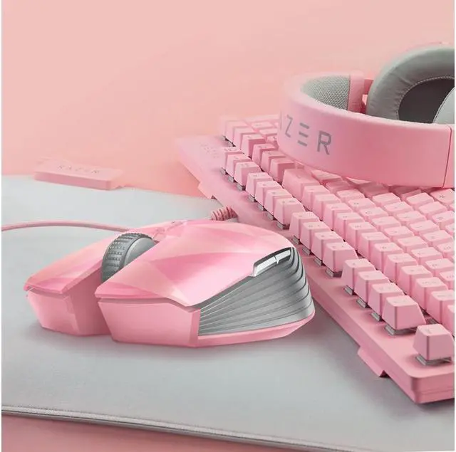 Alt view image 6 of 6 - theris Ambidextrous Wireless Mouse: 7200 DPI Optical Sensor - USB Wireless Receiver & Bluetooth Connection - Quartz Pink