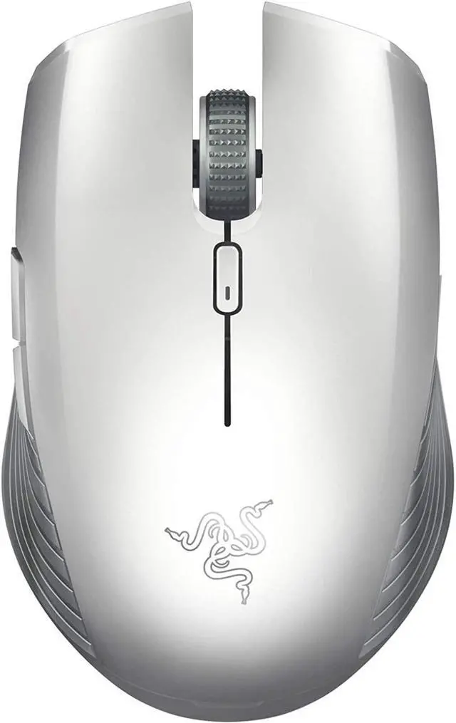 Main image of Ambidextrous Wireless Mouse: 7200 DPI Optical Sensor - USB Wireless Receiver & Bluetooth Connection - Mercury White