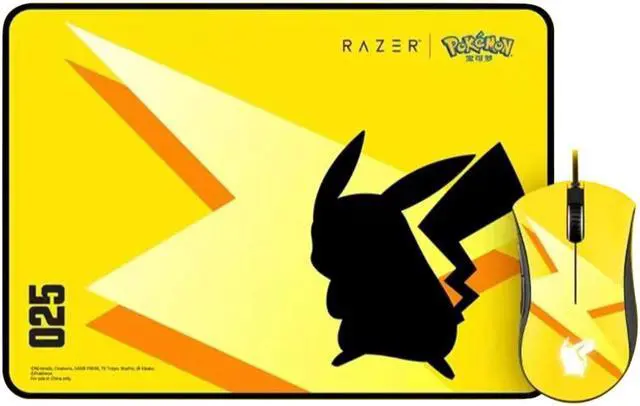 Main image of DeathAdder Essential Pokemon Pikachu Edition Gaming Mouse and Mouse Pad Combo - 6400 DPI 4G Optical Sensor - 5 Programmable Buttons