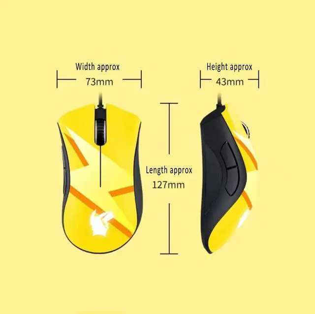 Alt view image 5 of 5 - DeathAdder Essential Pokemon Pikachu Edition Gaming Mouse and Mouse Pad Combo - 6400 DPI 4G Optical Sensor - 5 Programmable Buttons