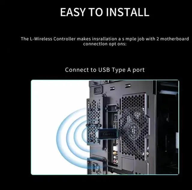 Alt view image 3 of 6 - LIAN-LI UNI Fan L-Wireless Controller for SL Wireless, TL Wireless & Strimer Wireless with PWM SATA Cable - Black