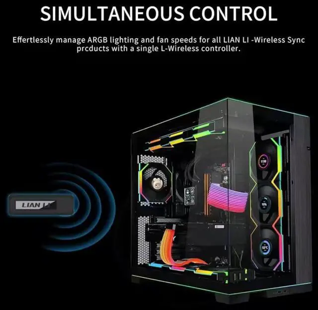 Alt view image 6 of 6 - LIAN-LI UNI Fan L-Wireless Controller for SL Wireless, TL Wireless & Strimer Wireless with PWM SATA Cable - Black