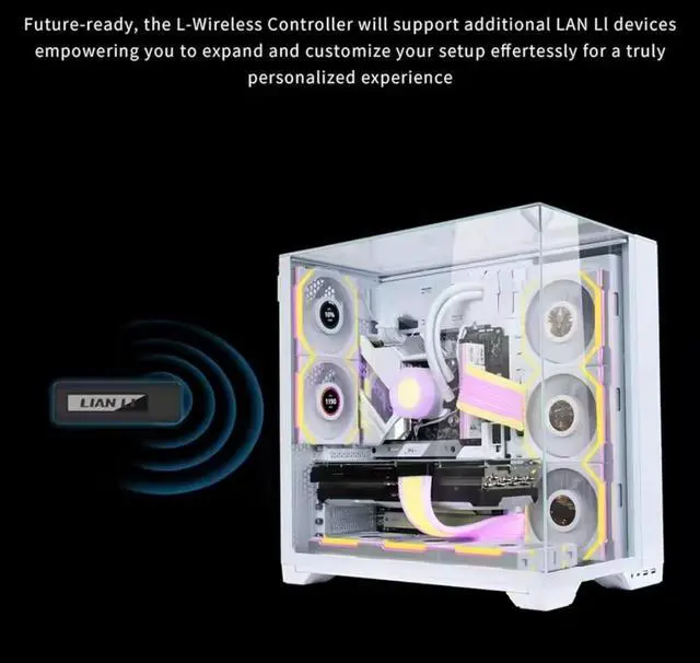 Alt view image 4 of 5 - LIAN-LI UNI Fan L-Wireless Controller for SL Wireless, TL Wireless & Strimer Wireless with PWM SATA Cable - White