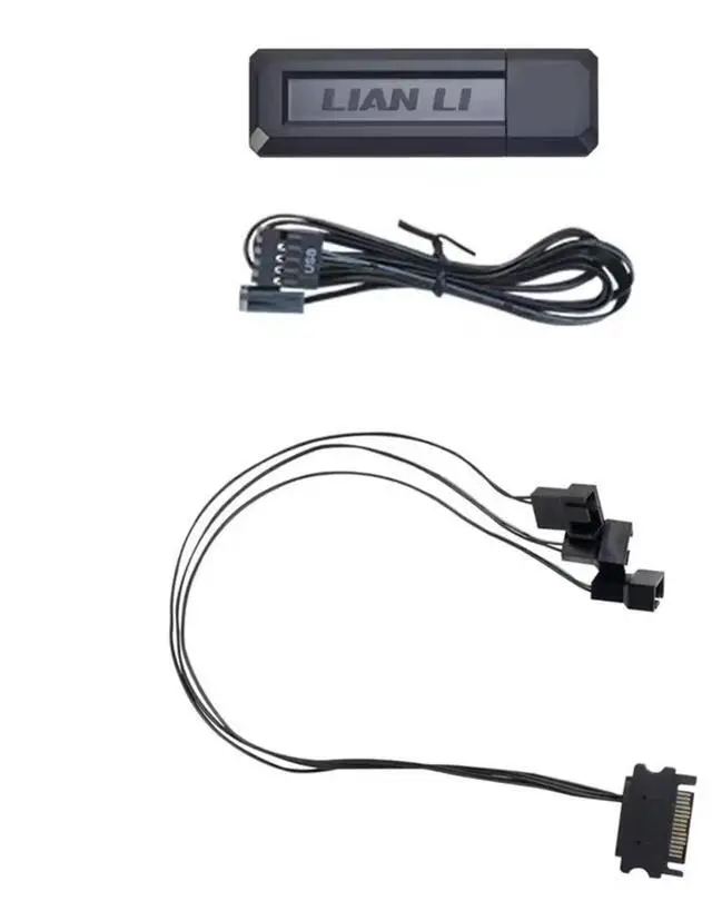 Alt view image 4 of 5 - LIAN-LI Strimer Wireless 24 Pin and LIAN-LI Strimer Wireless GPU 2x8-PIN - Addressable RGB Power Extension Cable Combo - Included Wireless Transmitter