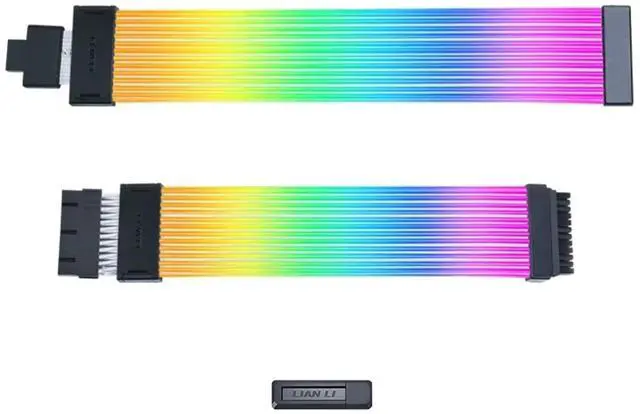 Main image of LIAN-LI Strimer Wireless 24 Pin and LIAN-LI Strimer Wireless 12+4pin (12 Light Guides) - Addressable RGB Power Extension Cable Combo - Included Wireless Transmitter