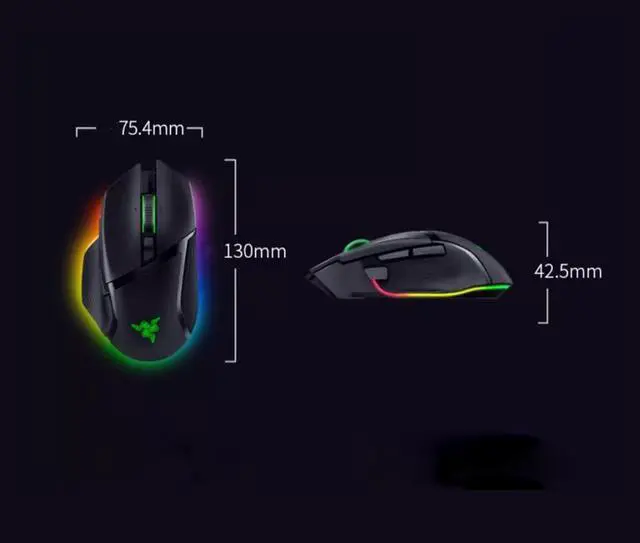 Alt view image 6 of 6 - Basilisk V3 Pro Customizable Ergonomic Gaming Mouse: - Optical Mouse Switches GEN-3 - Hyperscroll Tilt Wheel - 30K DPI Optical Sensor - 11 Programmable Buttons - Chroma RGB Lighting - Black
