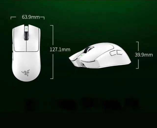 Alt view image 6 of 7 - Viper V3 Pro Wireless Gaming Mouse:35K DPI Optical Sensor - 55g Ultra-lightweight - 95 Hr Battery - 6 Programmable Buttons - White