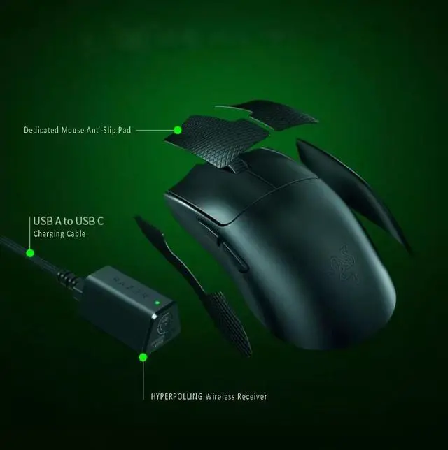 Alt view image 6 of 7 - Viper V3 Pro Wireless Gaming Mouse:35K DPI Optical Sensor - 54g Ultra-lightweight - 95 Hr Battery - 6 Programmable Buttons - Black