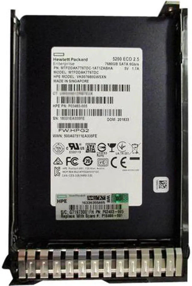 Main image of HPE P18486-001 7.68 TB Solid State Drive - 2.5" Internal - SATA (SATA/600) - Read Intensive
