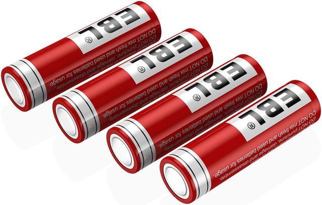 EBL 4-Pack 14500 3.7V 800mAh Li-Ion Rechargeable Batteries