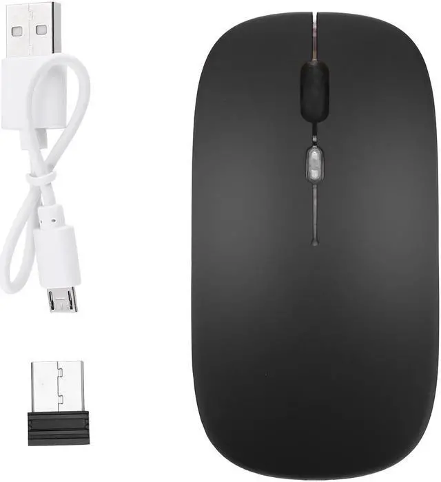 Alt view image 6 of 8 - 2.4GHz RGB Rechargeable Wireless Mouse Silent USB Mice for Computer PC Laptop US,Black