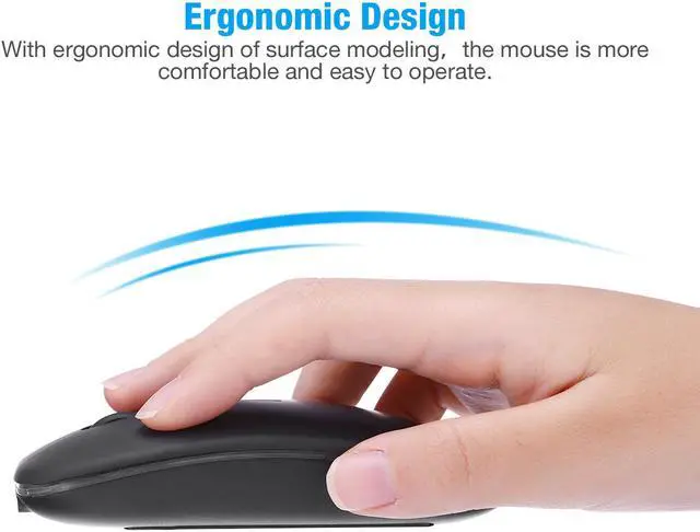 Alt view image 4 of 8 - 2.4GHz RGB Rechargeable Wireless Mouse Silent USB Mice for Computer PC Laptop US,Black