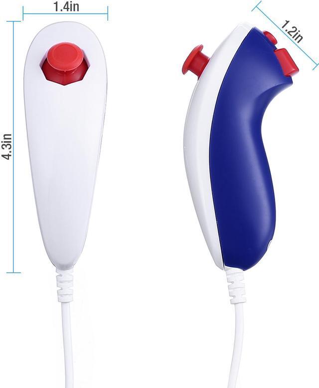 Alt view image 5 of 7 - Wireless Remote Controller for Nintendo Wii Games + Nunchuck Controller Combo Set + Silicone Case Sleeve with Wrist Strap Built Motion 2in1