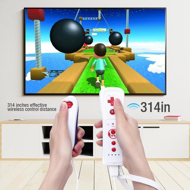 Alt view image 2 of 7 - Wireless Remote Controller for Nintendo Wii Games + Nunchuck Controller Combo Set + Silicone Case Sleeve with Wrist Strap Built Motion 2in1