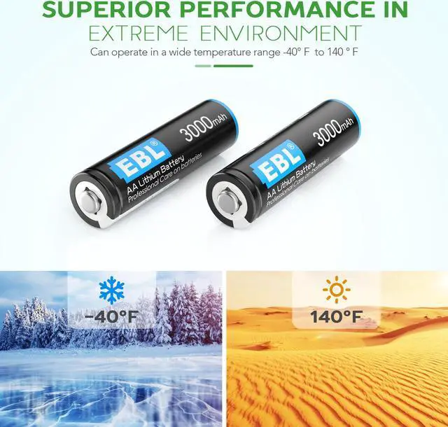 Alt view image 4 of 7 - EBL 3000mAh 1.5V AA Lithium Batteries - High Performance Constant Volt AA Battery for High-Tech Devices (Non-Rechargeable) 8-pack
