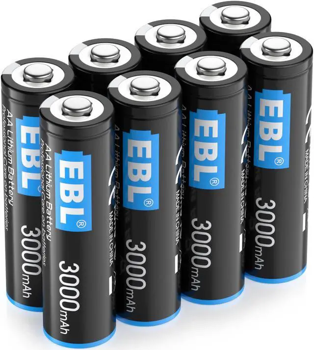 Alt view image 2 of 7 - EBL 3000mAh 1.5V AA Lithium Batteries - High Performance Constant Volt AA Battery for High-Tech Devices (Non-Rechargeable) 8-pack