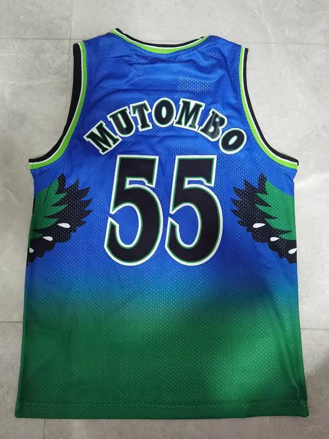 Alt view image 2 of 3 - Atlanta Hawks Mutombo throwback Basketball Jersey