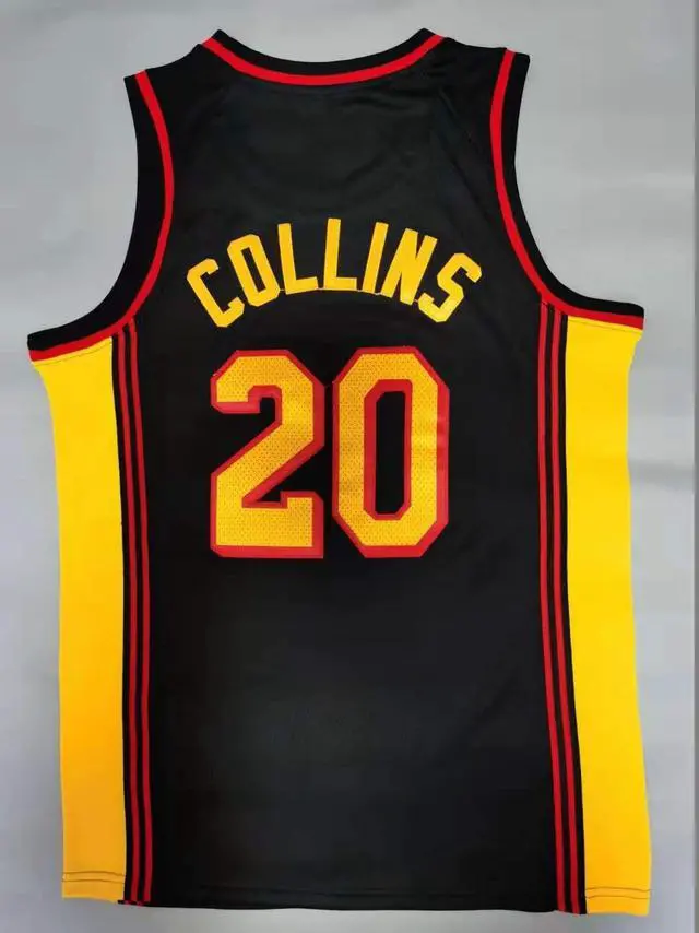 Alt view image 2 of 4 - Atlanta Hawks collins black Basketball Jersey Large