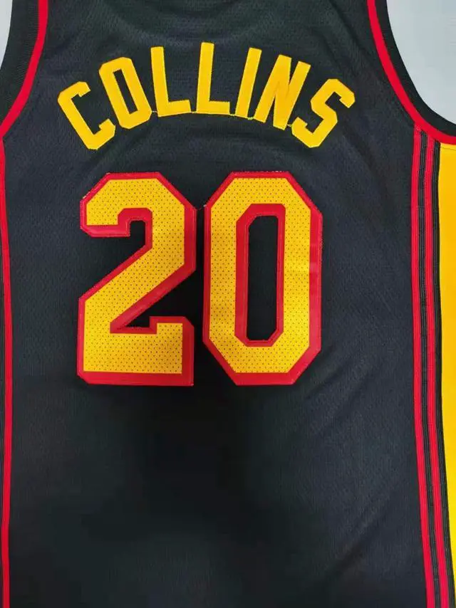 Alt view image 3 of 4 - Atlanta Hawks collins black Basketball Jersey Large