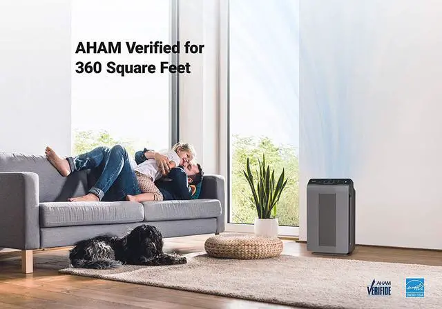 Alt view image 7 of 7 - 5300-2 Air Purifier with True HEPA, PlasmaWave and Odor Reducing Carbon Filter,Gray