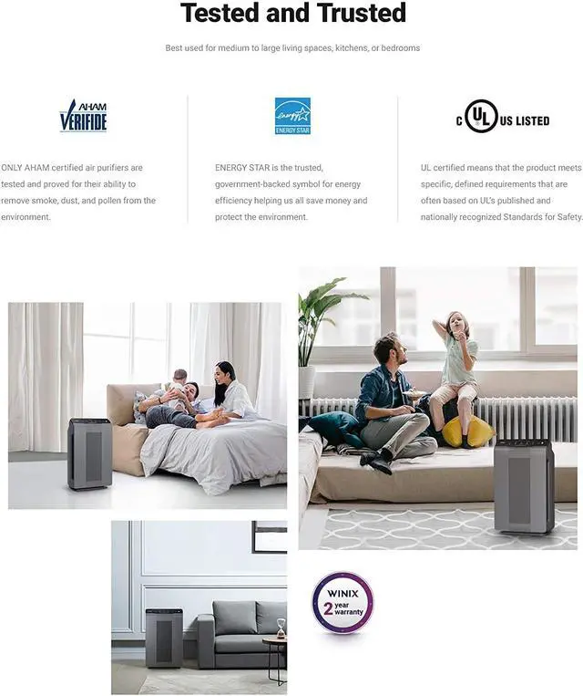 Alt view image 4 of 7 - 5300-2 Air Purifier with True HEPA, PlasmaWave and Odor Reducing Carbon Filter,Gray