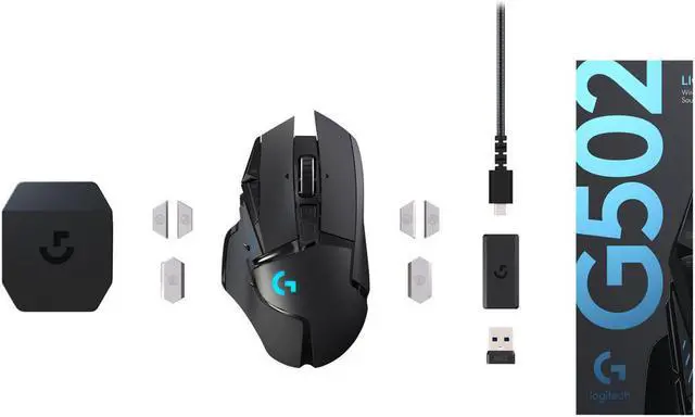 Alt view image 3 of 7 - Logitech G502 LIGHTSPEED Wireless Gaming Mouse with HERO Sensor and Tunable Weights