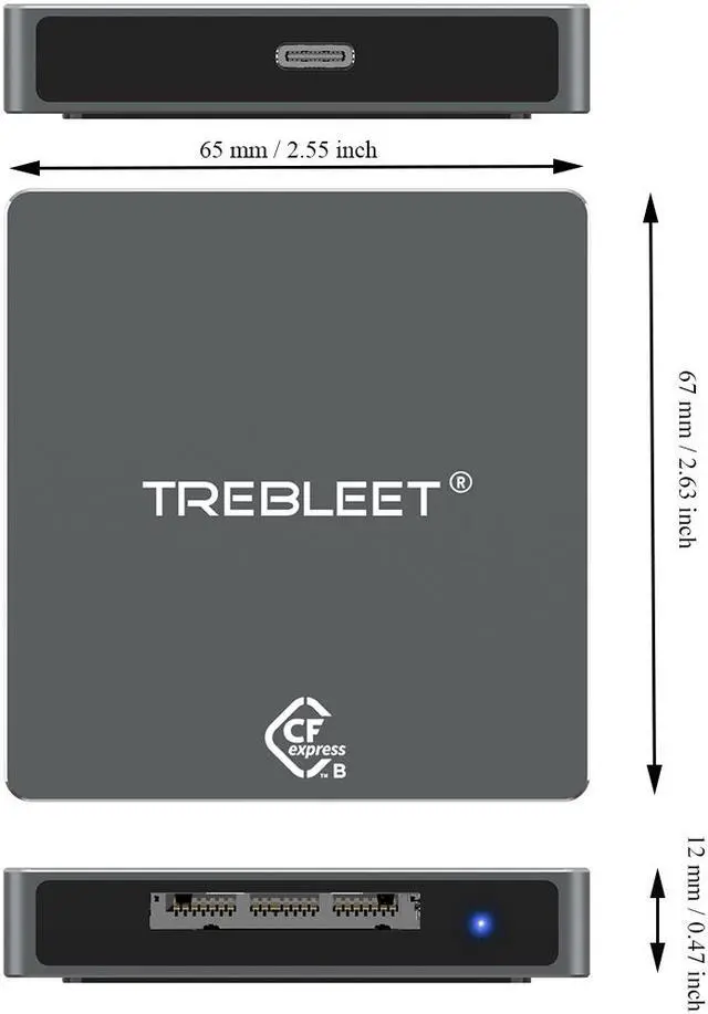 Alt view image 2 of 6 - CFexpress Type B Card Reader, USB 3.1 Gen 2 10Gbps, Mini Portable Aluminum External Case, Support Android/Windows/Mac OS