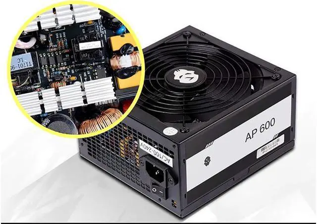 Alt view image 3 of 7 - Gaming 80 Plus Bronze 600W Power Supply PSU, Full Modular 600 Watt 80 Plus Bronze Certified PSU with Silent 140mm Fan