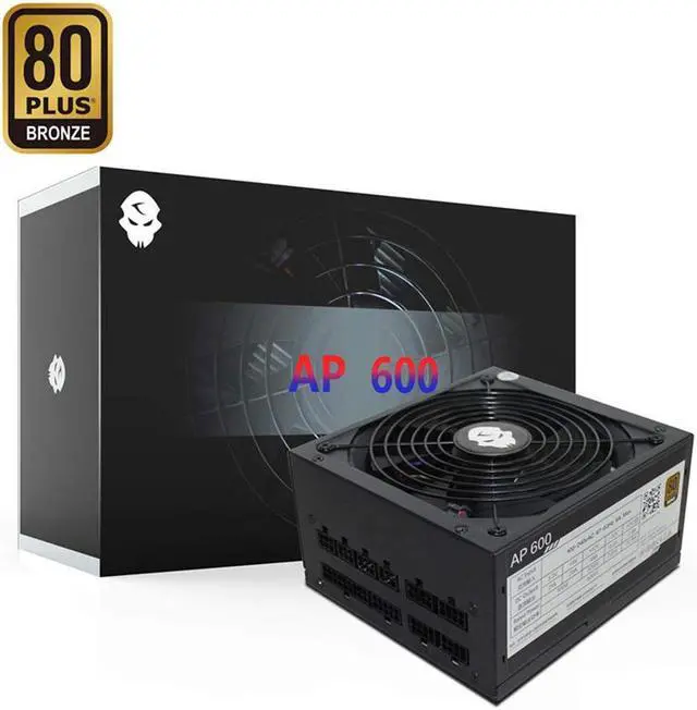 Main image of Gaming 80 Plus Bronze 600W Power Supply PSU, Full Modular 600 Watt 80 Plus Bronze Certified PSU with Silent 140mm Fan