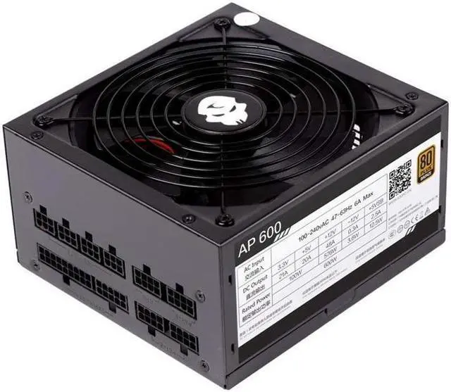 Alt view image 6 of 7 - Gaming 80 Plus Bronze 600W Power Supply PSU, Full Modular 600 Watt 80 Plus Bronze Certified PSU with Silent 140mm Fan