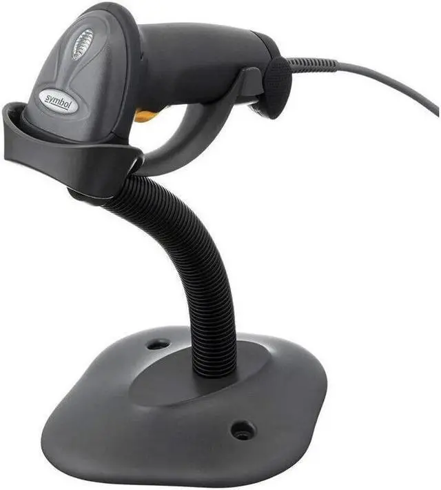 Alt view image 3 of 7 - LS2208 Corded Handheld 1D Laser Barcode Scanner LS2208-SR20007R-NA With USB Cable and Stand - LS2208-SR Black