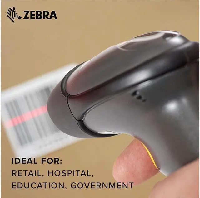 Alt view image 4 of 7 - LS2208 Corded Handheld 1D Laser Barcode Scanner LS2208-SR20007R-NA With USB Cable and Stand - LS2208-SR Black