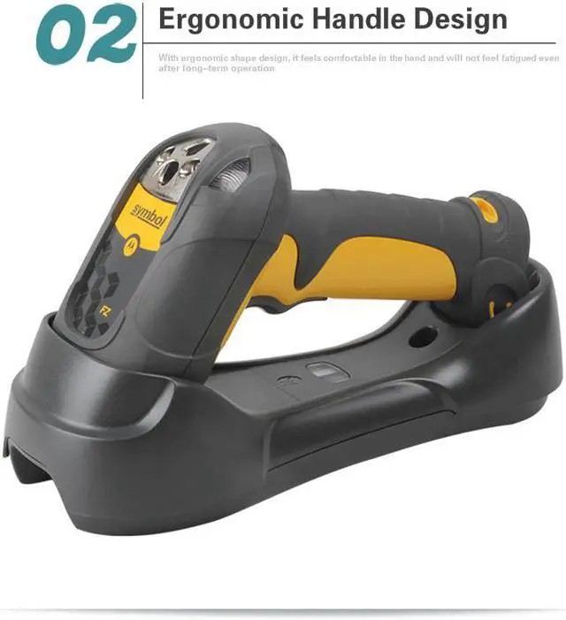 Alt view image 4 of 5 - Zebra (Motorola Symbol) LS3578-FZ Bar Code Reader - Wireless Connectivity - 36 scan/s - 45 ft Scan Distance - 1D - Laser with integrated Bluetooth, with Charging Cradle and USB Cord