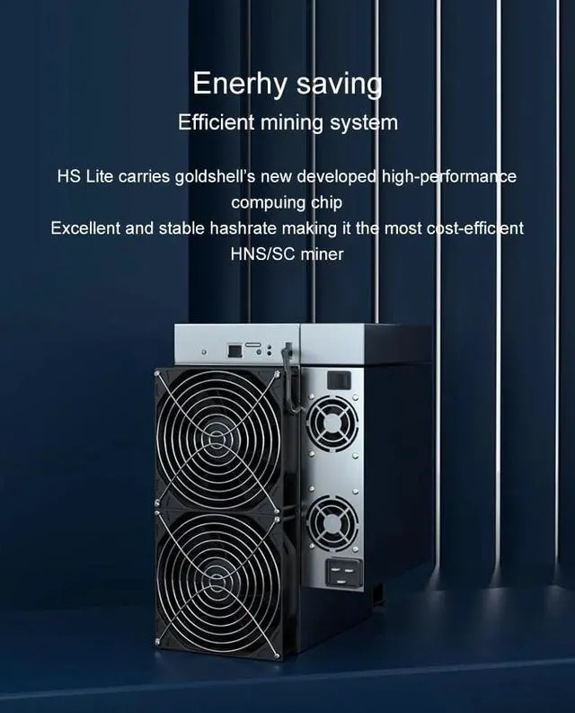 Alt view image 4 of 5 - Goldshell HS-Lite Miner With 1200W Hns: 1360gh/S 750W Sc: 2900gh/S Power Supply Included