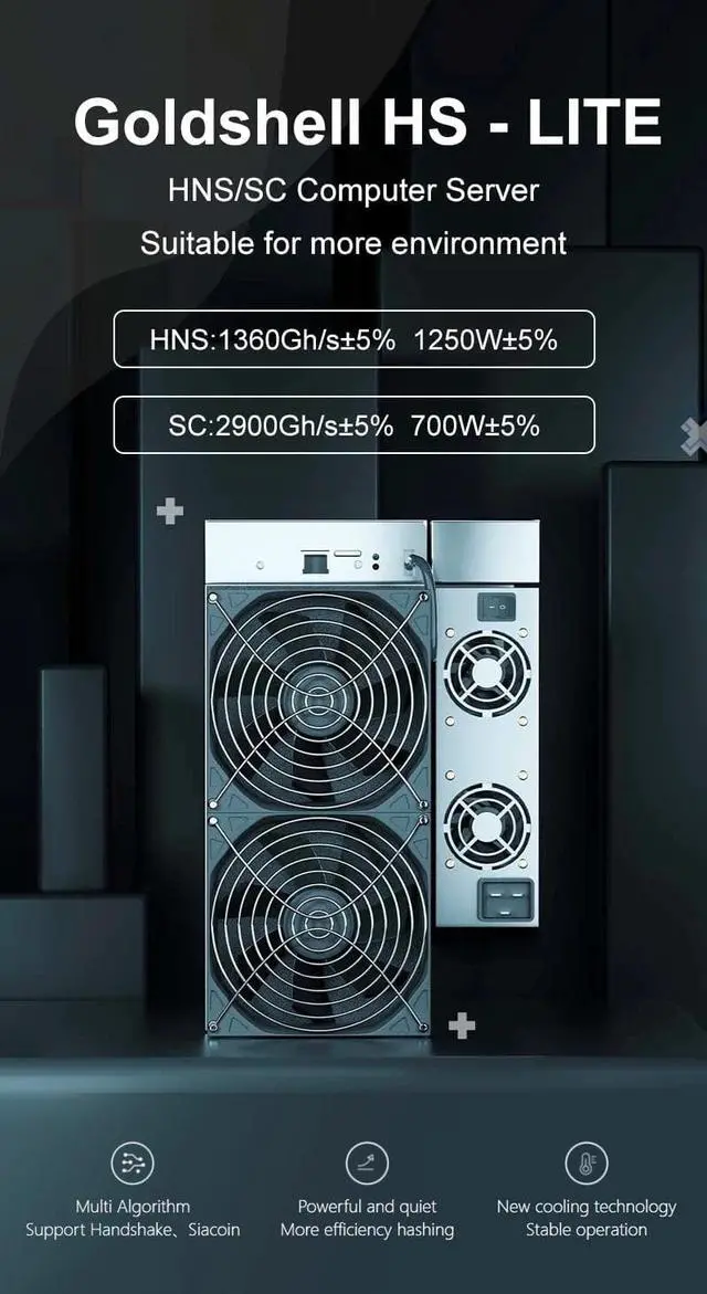 Alt view image 5 of 5 - Goldshell NEW HS LITE Home Utra Silent Computer Server Mining HNS/SC 1200W