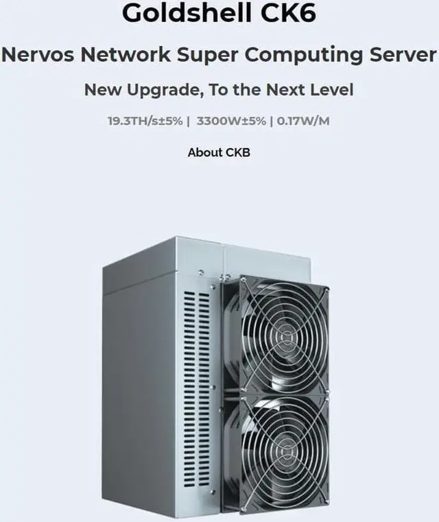 Alt view image 5 of 5 - New Arrival Gold shell CK6 Best Miner For CKB New Upgrade Nervos Network Super Computing Server New Upgrade, 19.3H/s±5% | 3300W±5% | 0.17W/M Better Than CK BOX