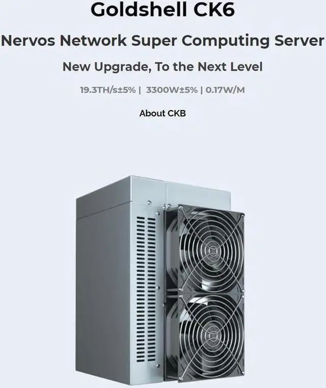 Alt view image 5 of 5 - New arrive Goldshell CK6 Nervos Network Super Computing Server New Upgrade ckb Master 3300W PSU Included By Cooldragon
