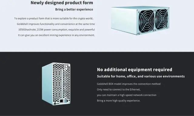 Alt view image 5 of 6 - Goldshell CK-BOX 1050GH/S(with psu) CKB Mining Machine Low noise Small&simple Home Mining Home Riching