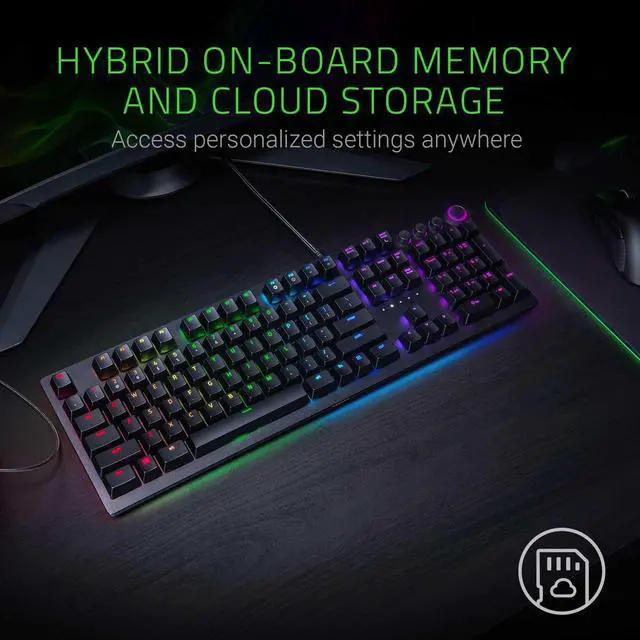 Alt view image 5 of 7 - Razer Huntsman Elite Gaming Keyboard: Fast Keyboard Switches - Clicky Optical Switches - Chroma RGB Lighting - Magnetic Plush Wrist Rest - Dedicated Media Keys & Dial - Classic Black
